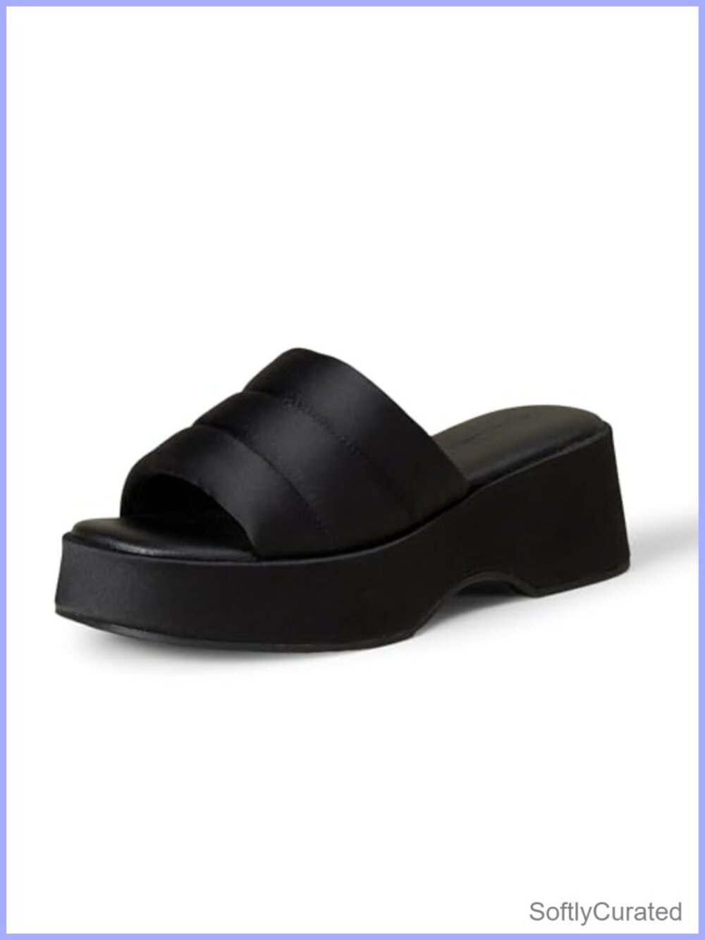 Platform Slide Sandals Satin Padded Insole Summer Beach Slides